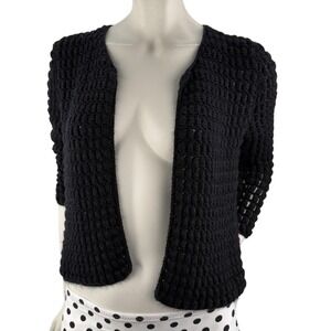 Womens‎ Black Size Medium Cardigan Sweater Handmade Cottagecore Tradwife